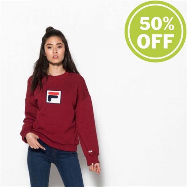 Sudaderas Fila Mujer Rojas - Erika Crew 2.0 Classic Er Rhubarb - España 304789FBP